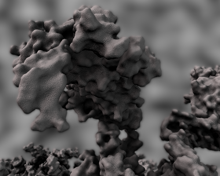 Närstudie av TSH-receptor, monokrom rendering av 3D-modell